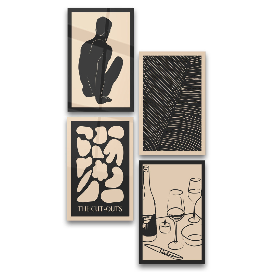 ."The Cut Outs Quadro v4". Contemporary Gallery Collection Glass Wall Art