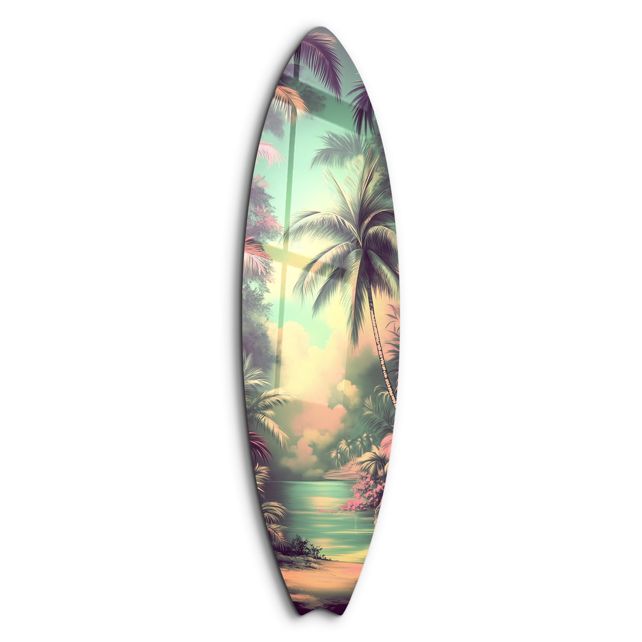芸能人愛用のおすすめ最新情報 Tropical Paradise | Surfboard Glass Wall Art – Glass その他