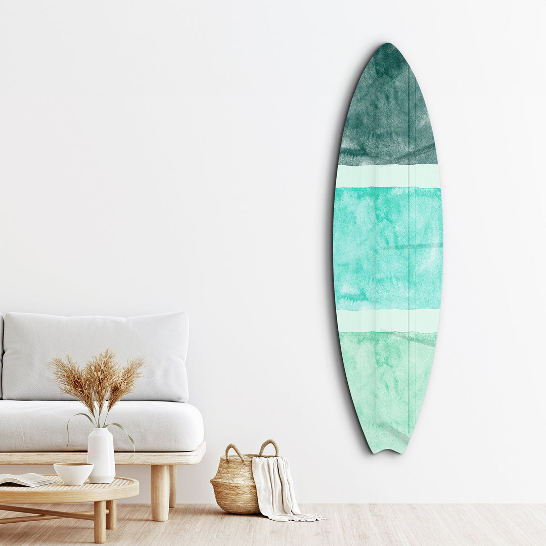 Ocean Breeze Abstract | Surfboard Glass Wall Art