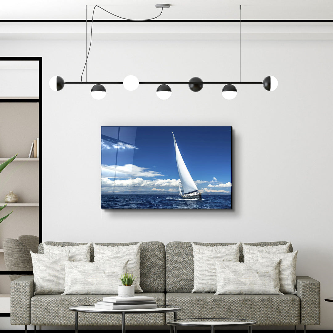 ・"Sailing in the Ocean"・Glass Printing Wall Art