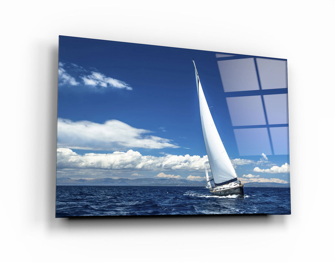 ・"Sailing in the Ocean"・Glass Printing Wall Art