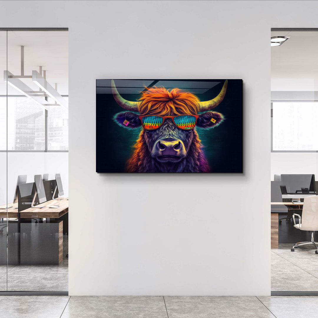 ・"Cool Bull"・Designers Collection Glass Wall Art