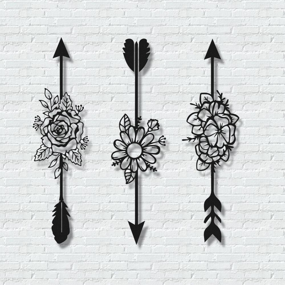 ・"Arrows and Flowers"・Premium Metal Wall Art - Limited Edition | Artdesigna Glass Printing Wall Arts.