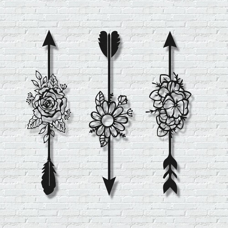 ・"Arrows and Flowers"・Premium Metal Wall Art - Limited Edition | Artdesigna Glass Printing Wall Arts.