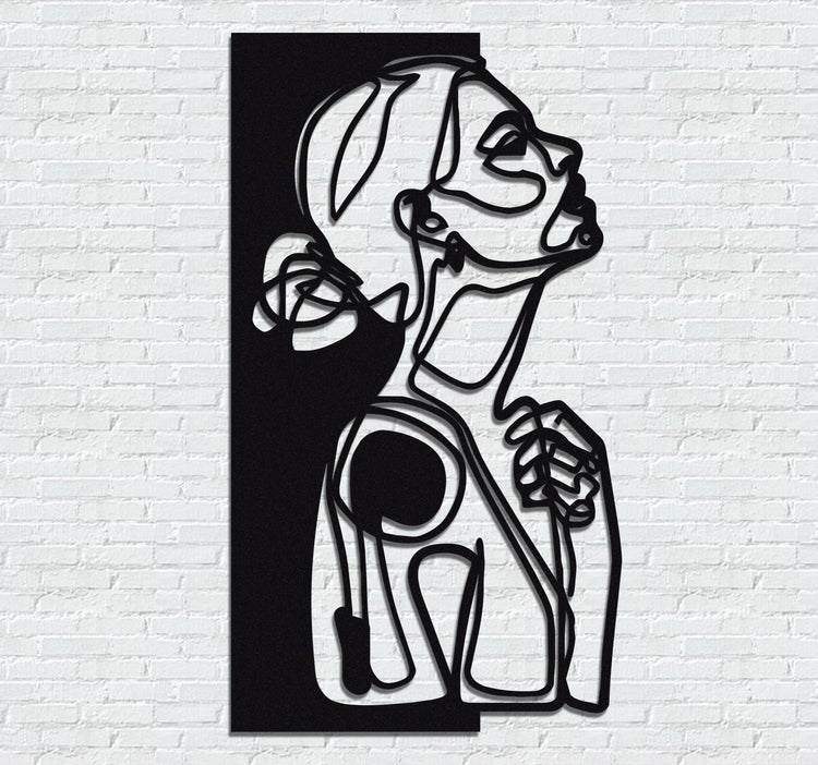 ・"Line Art Woman"・Premium Metal Wall Art - Limited Edition | Artdesigna Glass Printing Wall Arts.