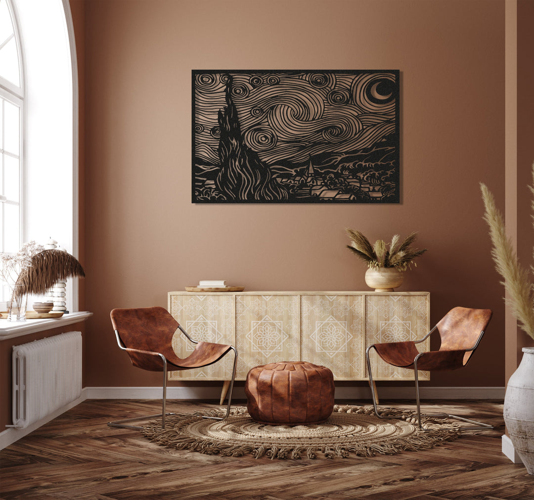 ・"Van Gogh Stary at Night"・Premium Metal Wall Art - Limited Edition | Artdesigna Glass Printing Wall Arts.