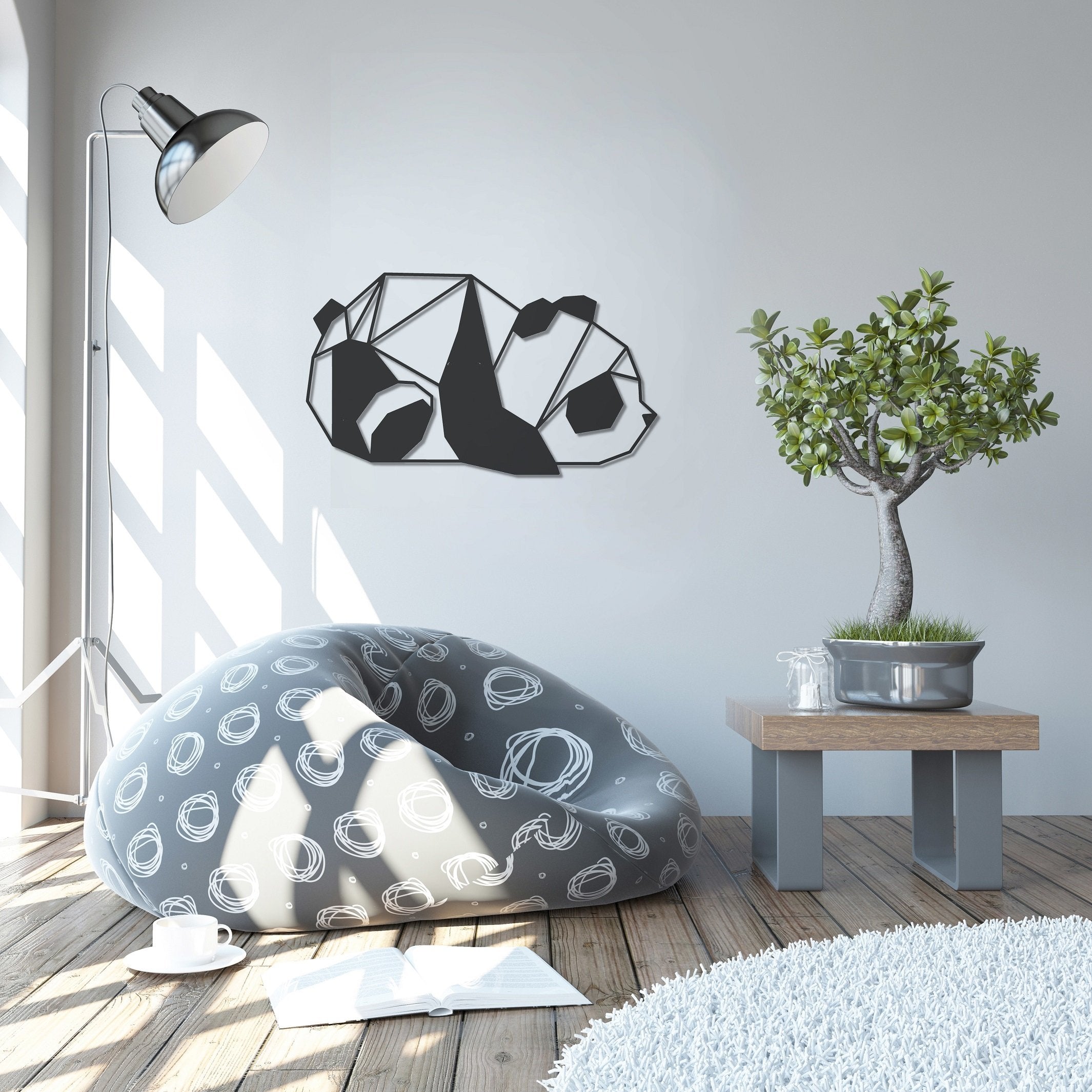 ・"Cute Panda"・Premium Metal Wall Art - Limited Edition | Artdesigna Glass Printing Wall Arts.