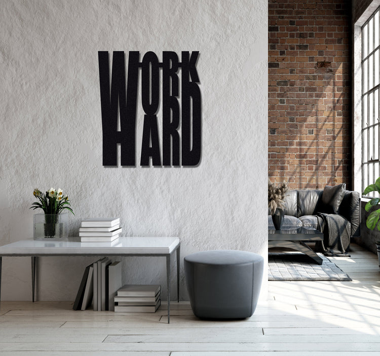 ・"Work Hard"・Premium Metal Wall Art - Limited Edition | Artdesigna Glass Printing Wall Arts.