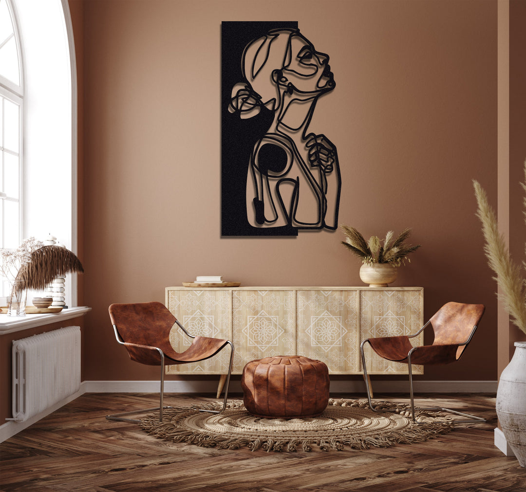 ・"Line Art Woman"・Premium Metal Wall Art - Limited Edition | Artdesigna Glass Printing Wall Arts.