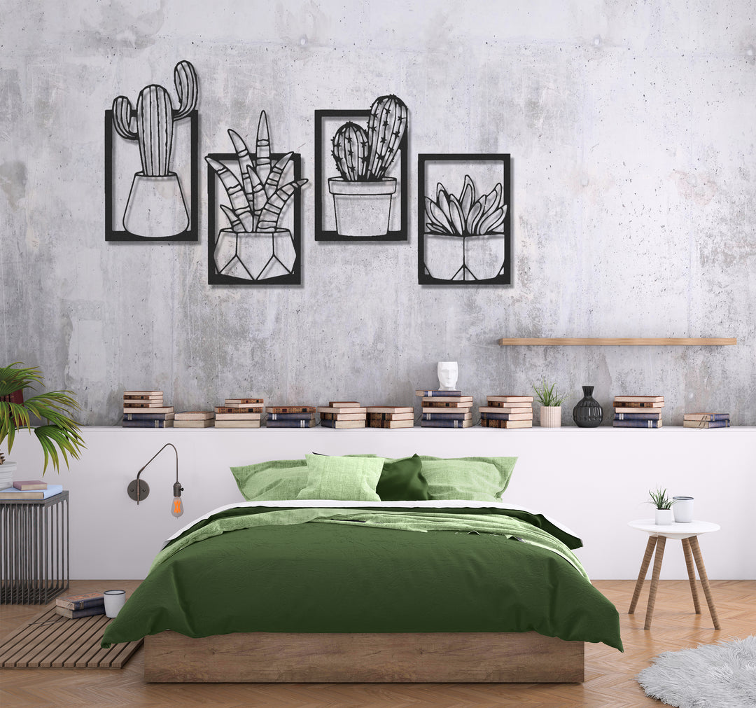 ・"Cactus Set"・Premium Metal Wall Art - Limited Edition | Artdesigna Glass Printing Wall Arts.