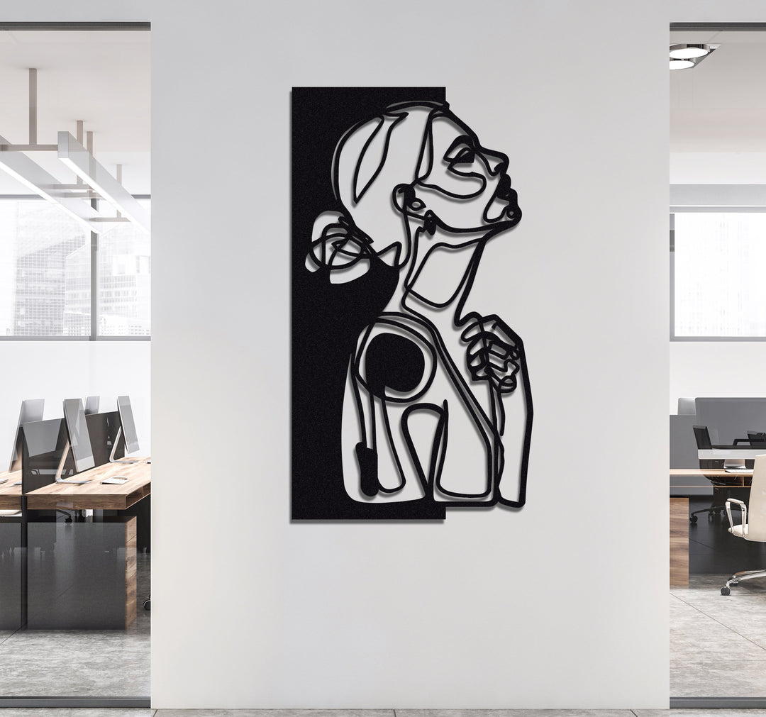 ・"Line Art Woman"・Premium Metal Wall Art - Limited Edition | Artdesigna Glass Printing Wall Arts.