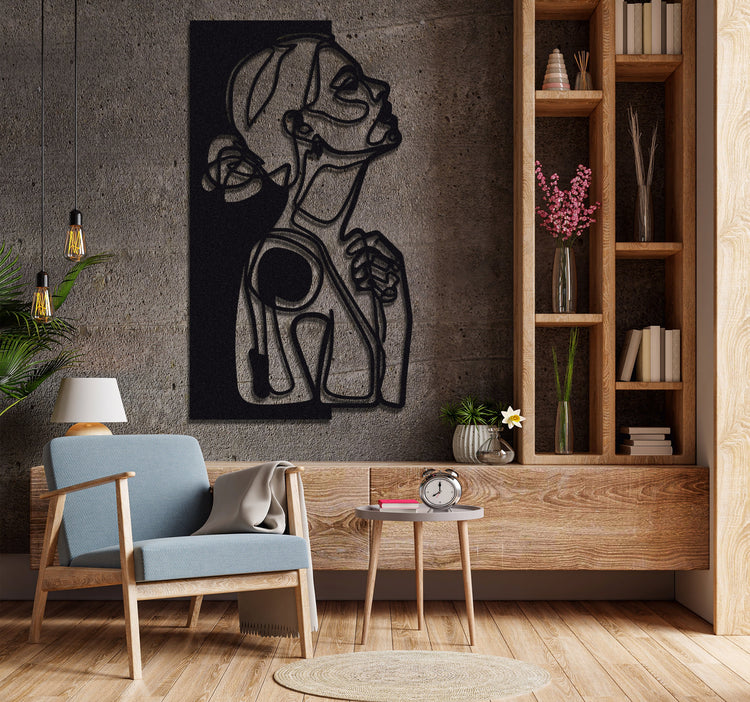 ・"Line Art Woman"・Premium Metal Wall Art - Limited Edition | Artdesigna Glass Printing Wall Arts.