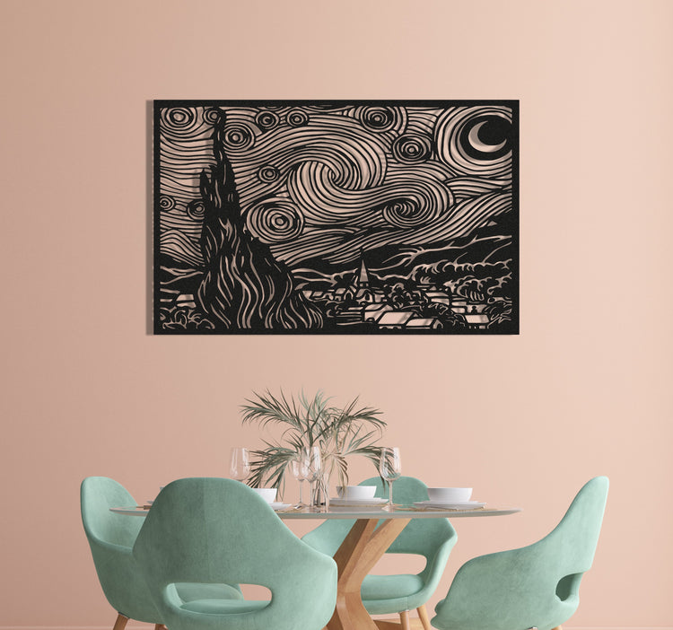 ・"Van Gogh Stary at Night"・Premium Metal Wall Art - Limited Edition | Artdesigna Glass Printing Wall Arts.