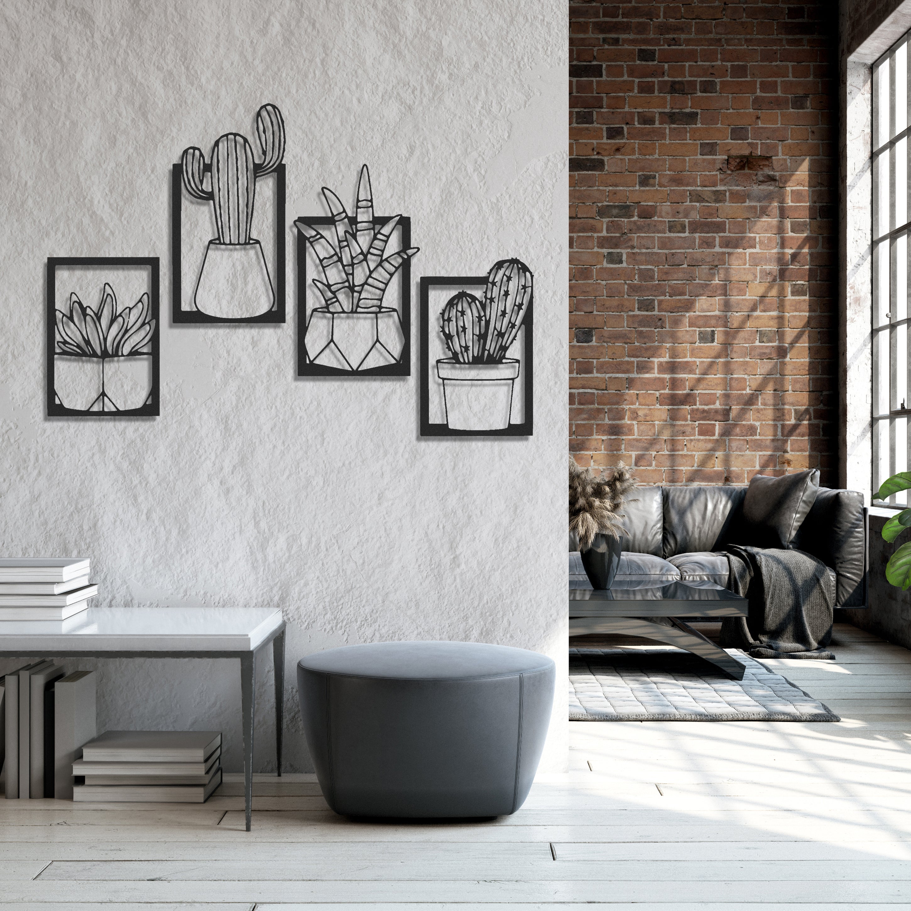 ・"Cactus Set"・Premium Metal Wall Art - Limited Edition | Artdesigna Glass Printing Wall Arts.