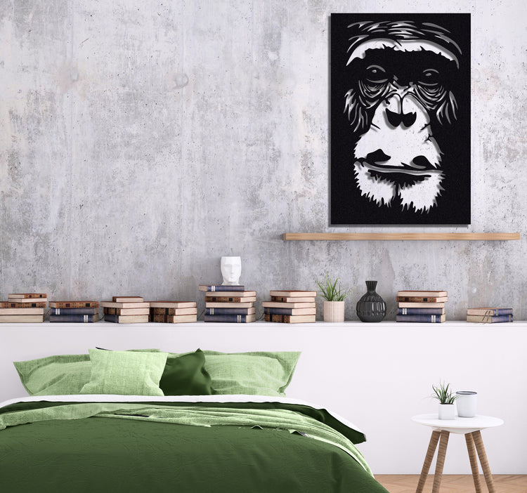 ・"Gorilla Face"・Premium Metal Wall Art - Limited Edition | Artdesigna Glass Printing Wall Arts.