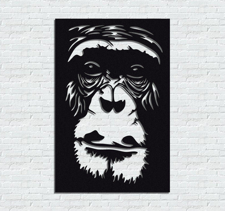 ・"Gorilla Face"・Premium Metal Wall Art - Limited Edition | Artdesigna Glass Printing Wall Arts.