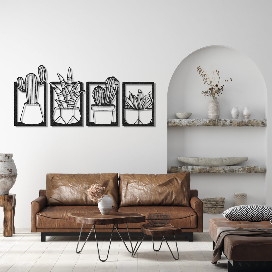 ・"Cactus Set"・Premium Metal Wall Art - Limited Edition | Artdesigna Glass Printing Wall Arts.