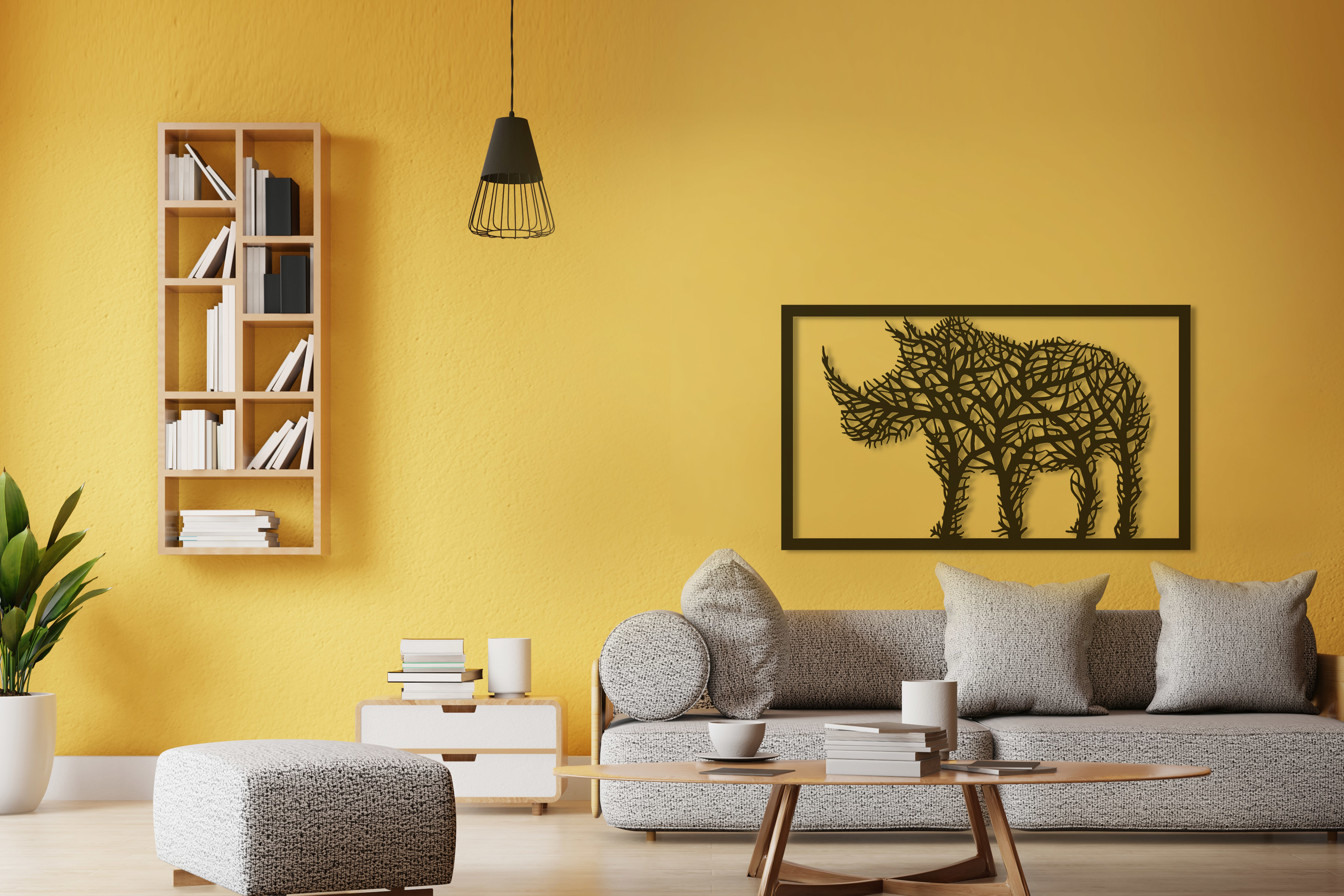 ・"Rhino Tree"・Premium Metal Wall Art - Limited Edition | Artdesigna Glass Printing Wall Arts.