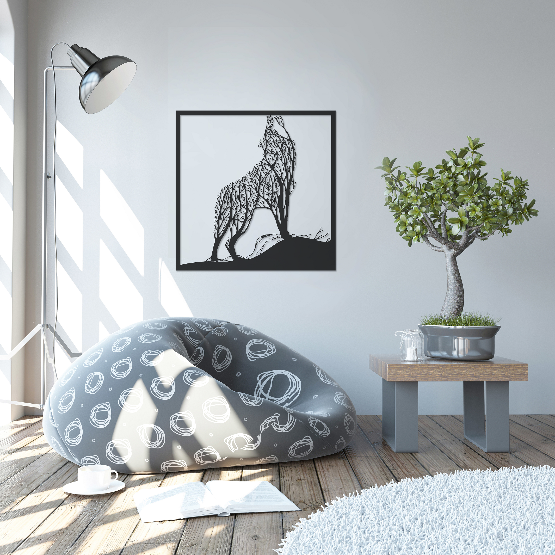 ・"Wolf Tree"・Premium Metal Wall Art - Limited Edition | Artdesigna Glass Printing Wall Arts.
