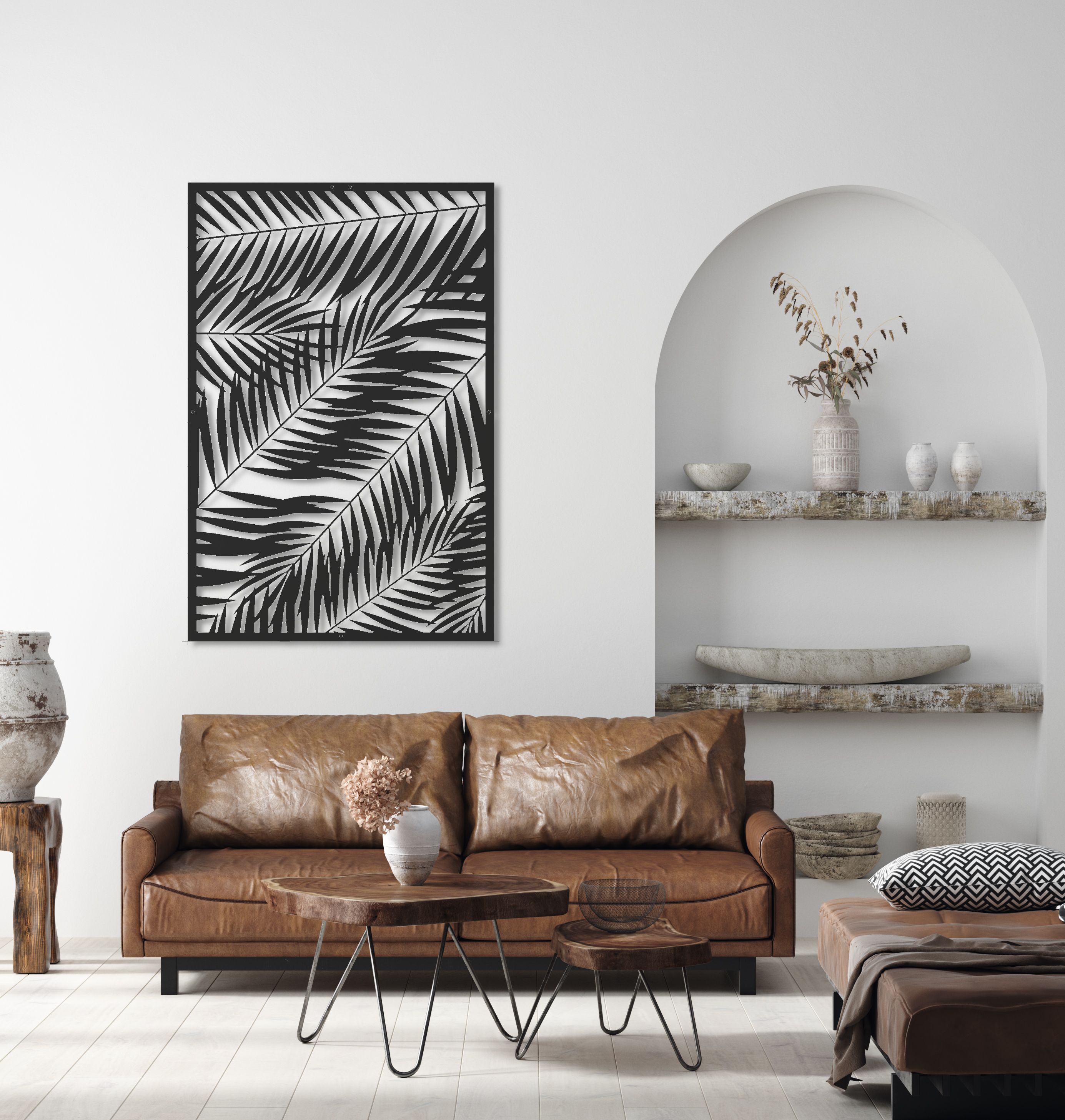 ・"Palm Leafs"・Premium Metal Wall Art - Limited Edition | Artdesigna Glass Printing Wall Arts.