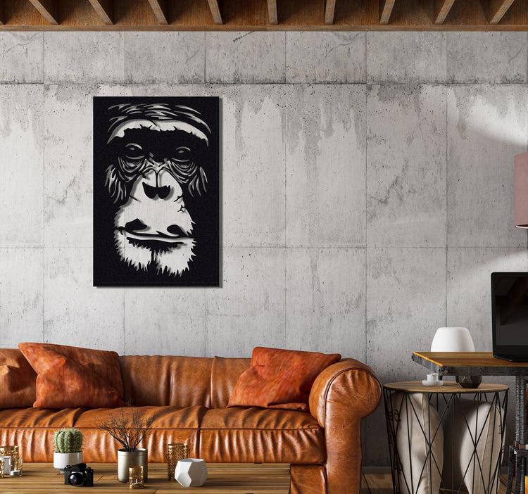 ・"Gorilla Face"・Premium Metal Wall Art - Limited Edition | Artdesigna Glass Printing Wall Arts.