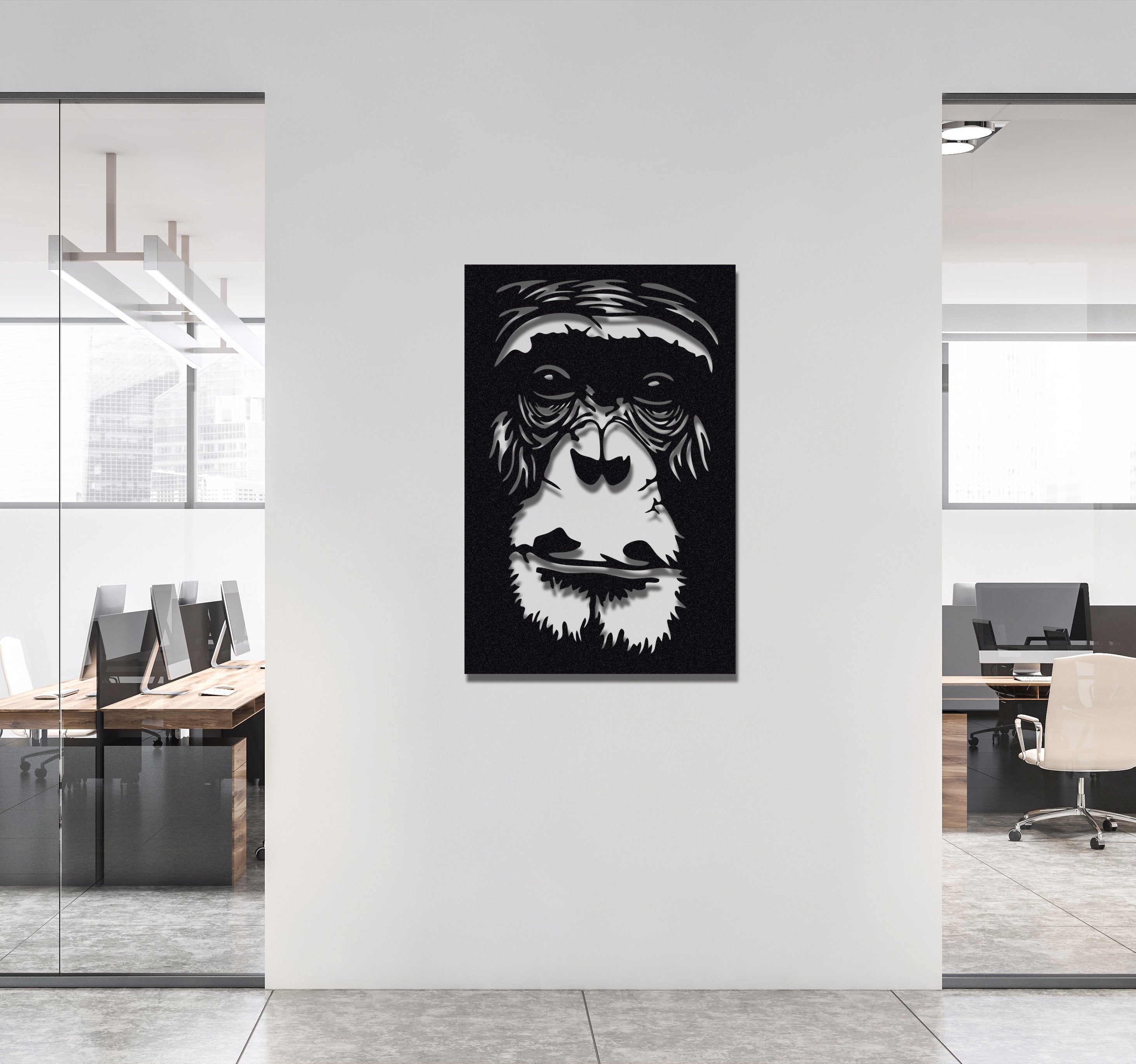 ・"Gorilla Face"・Premium Metal Wall Art - Limited Edition | Artdesigna Glass Printing Wall Arts.