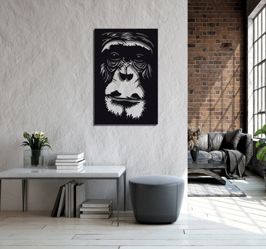 ・"Gorilla Face"・Premium Metal Wall Art - Limited Edition | Artdesigna Glass Printing Wall Arts.