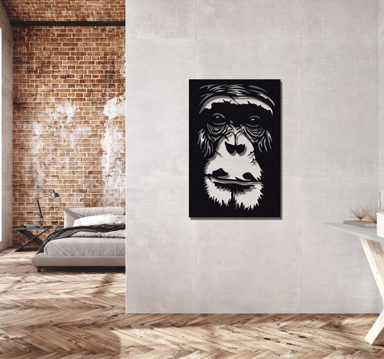 ・"Gorilla Face"・Premium Metal Wall Art - Limited Edition | Artdesigna Glass Printing Wall Arts.