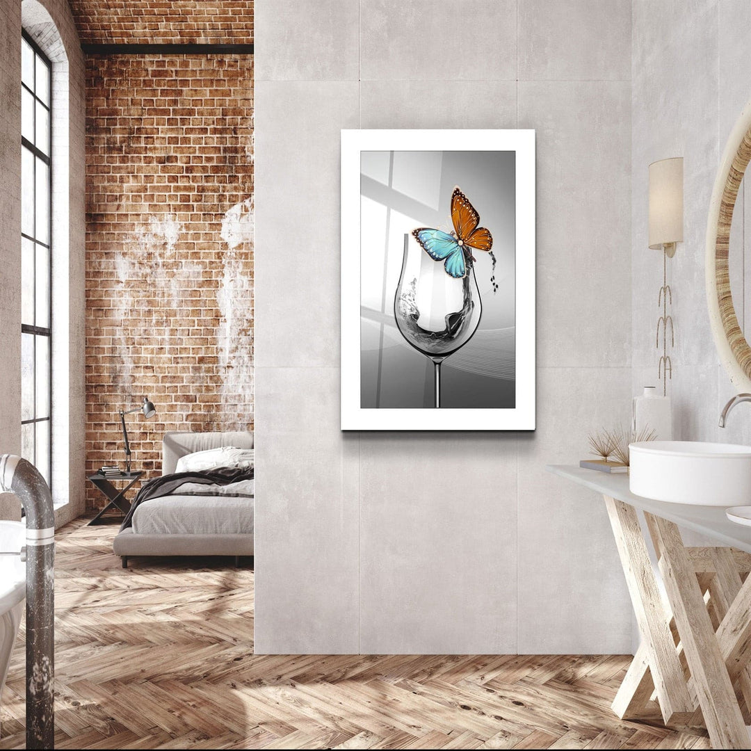 ・"Glass and Butterfly"・Glass Wall Art | Artdesigna Glass Printing Wall Arts.