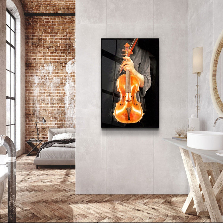 ・"Violin"・Glass Wall Art | Artdesigna Glass Printing Wall Arts.