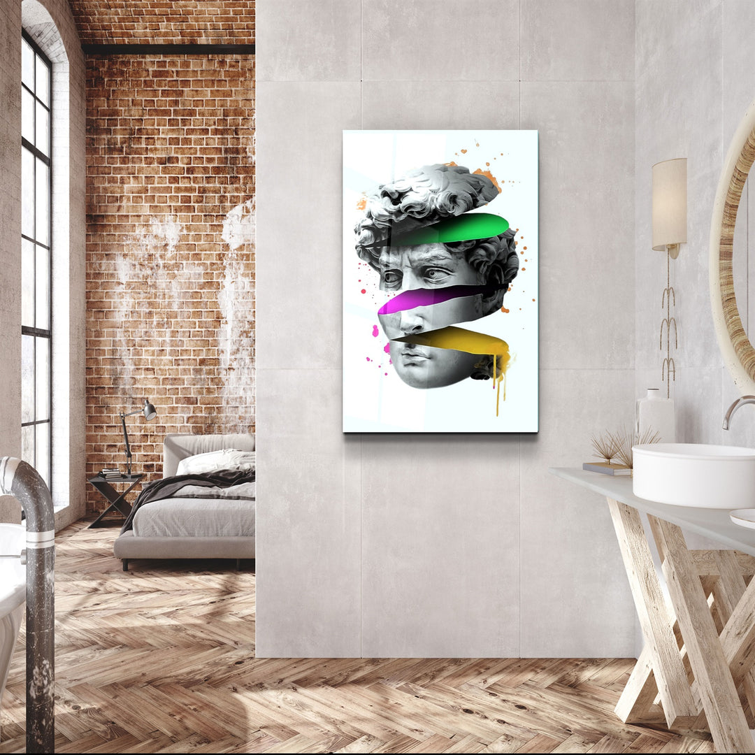 ・"Abstract Colorful Face"・Glass Wall Art | Artdesigna Glass Printing Wall Arts.