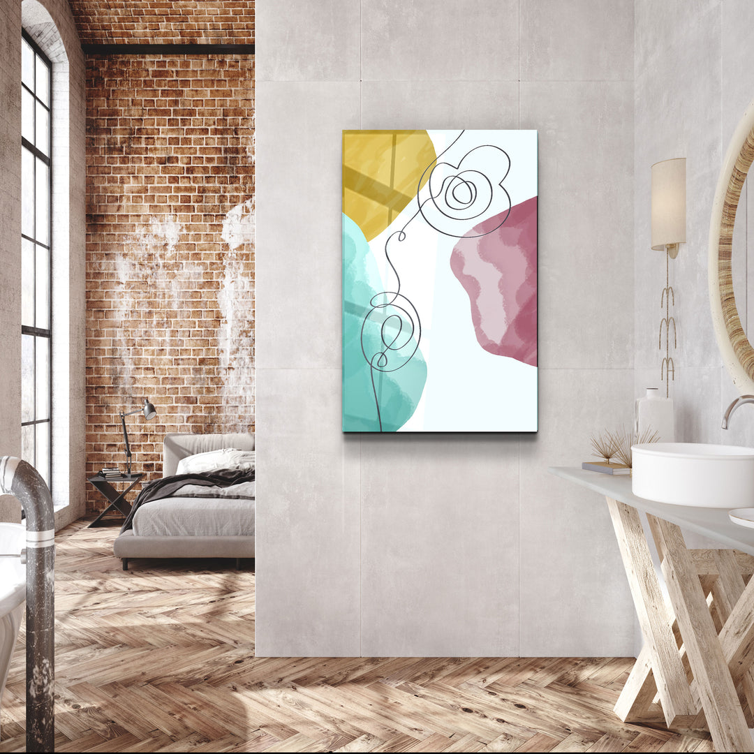 ・"Abstract Shapes V4"・Glass Wall Art | Artdesigna Glass Printing Wall Arts.