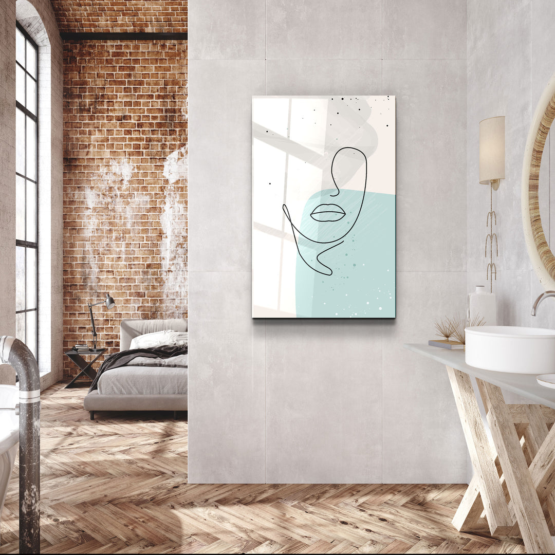 ・"Abstract Shapes and Face V2"・Glass Wall Art | Artdesigna Glass Printing Wall Arts.