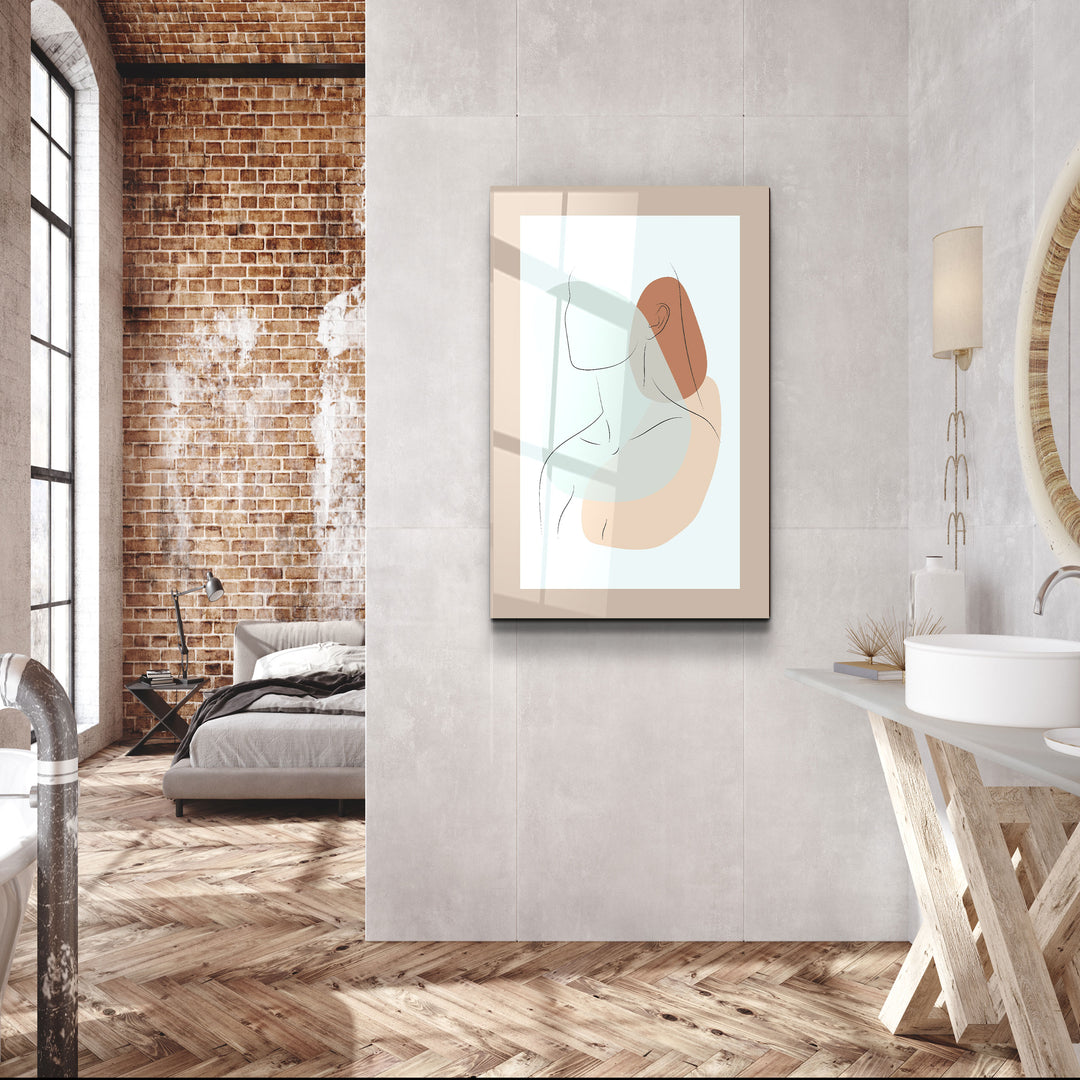 ・"Shapes and Woman Portrait V3"・Glass Wall Art | Artdesigna Glass Printing Wall Arts.