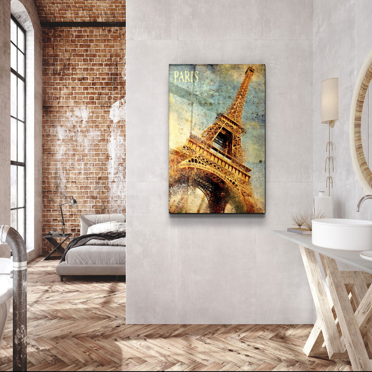 ・"Silhouette Of Eiffel"・Glass Wall Art | Artdesigna Glass Printing Wall Arts.