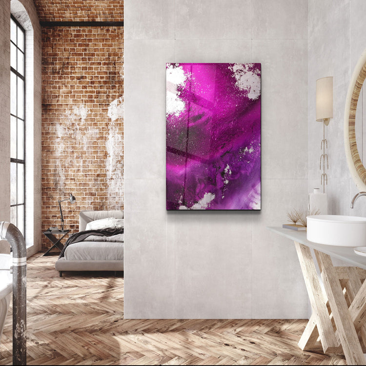 ・"Bird's Eye In Purple V3"・Glass Wall Art | Artdesigna Glass Printing Wall Arts.