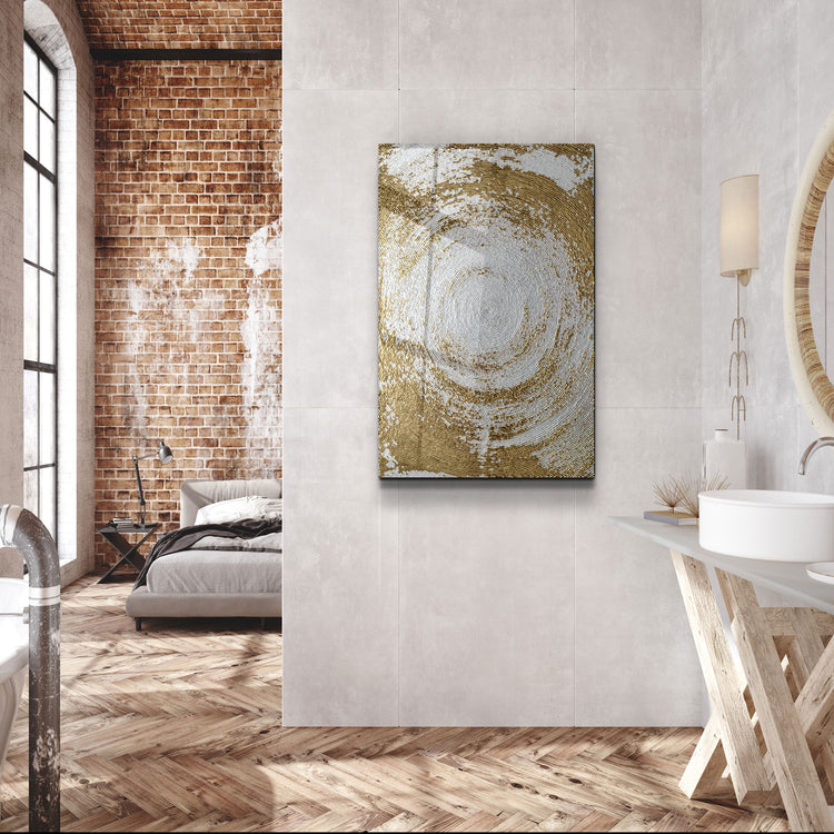 ・"Gold Circle V1"・Glass Wall Art | Artdesigna Glass Printing Wall Arts.