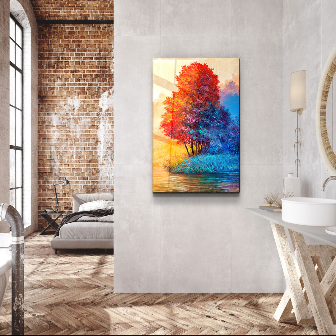 ・"Summer Vs Winter"・Glass Wall Art | Artdesigna Glass Printing Wall Arts.