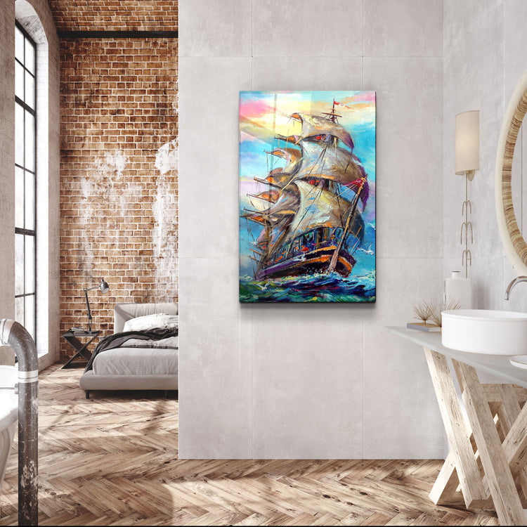 ・"Galleon"・Glass Wall Art | Artdesigna Glass Printing Wall Arts.