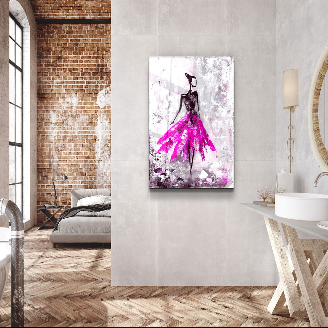 ・"Ballerina (Pink)"・Glass Wall Art | Artdesigna Glass Printing Wall Arts.