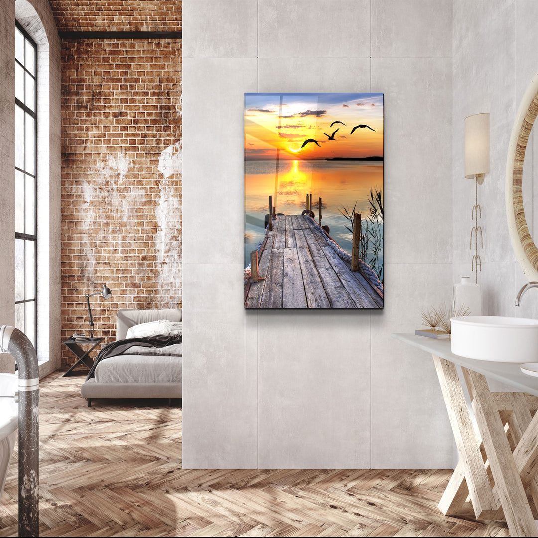 ・"Sunset 1"・Glass Wall Art | Artdesigna Glass Printing Wall Arts.