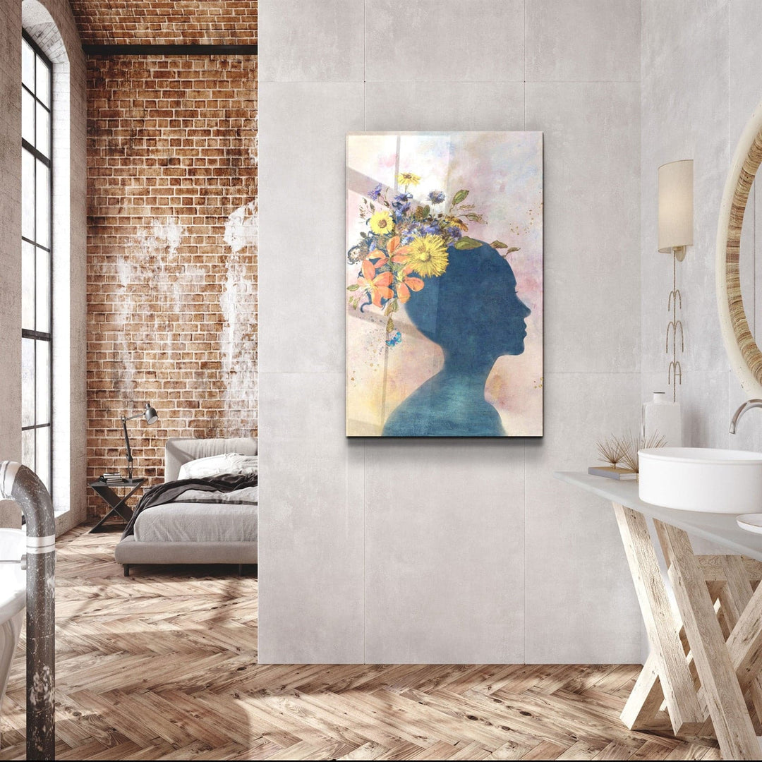 ・"Abstract Women and Flowers"・Glass Wall Art | Artdesigna Glass Printing Wall Arts.