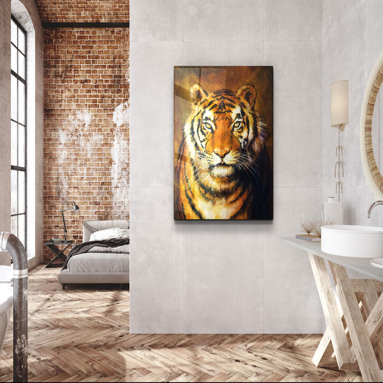 ・"Tiger 5"・Glass Wall Art | Artdesigna Glass Printing Wall Arts.