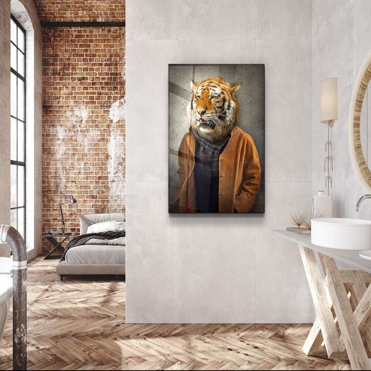 ・"Tiger Head"・Glass Wall Art | Artdesigna Glass Printing Wall Arts.