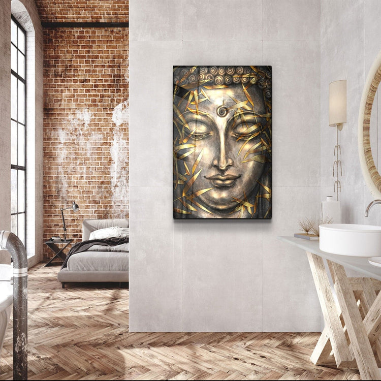 ・"Lord Buddha"・Glass Wall Art | Artdesigna Glass Printing Wall Arts.