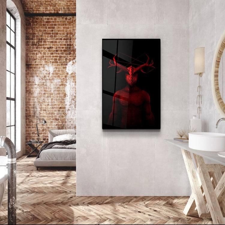 ・"Abstract Masked Man V8"・Glass Wall Art | Artdesigna Glass Printing Wall Arts.