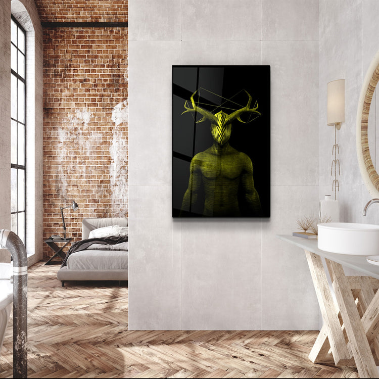 ・"Abstract Masked Man V9"・Glass Wall Art | Artdesigna Glass Printing Wall Arts.