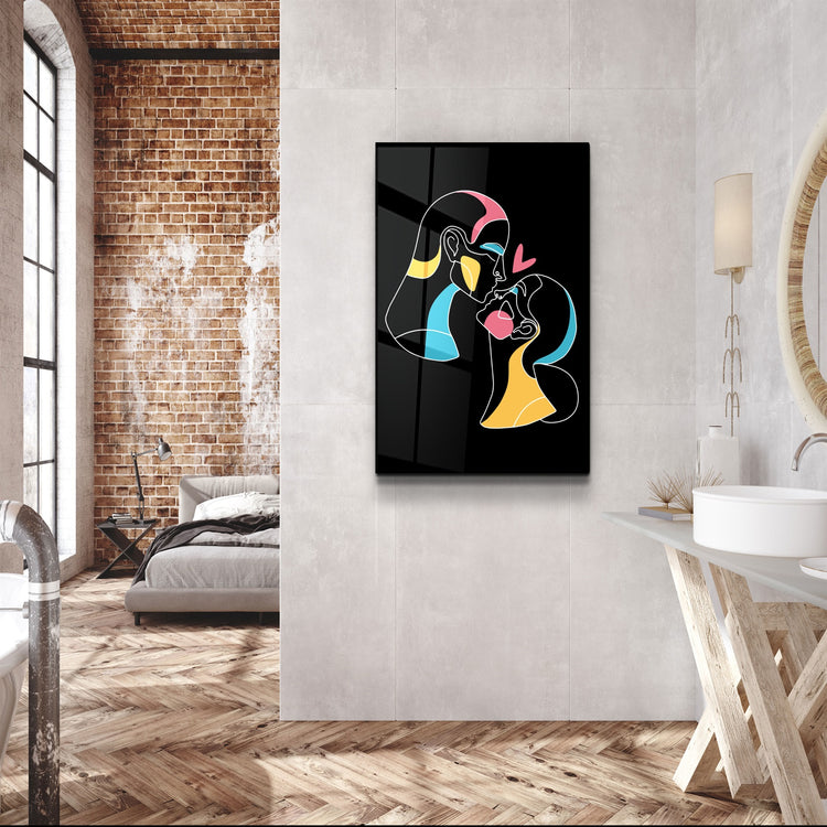 ・"Modern Line Abstract V6"・Glass Wall Art | Artdesigna Glass Printing Wall Arts.