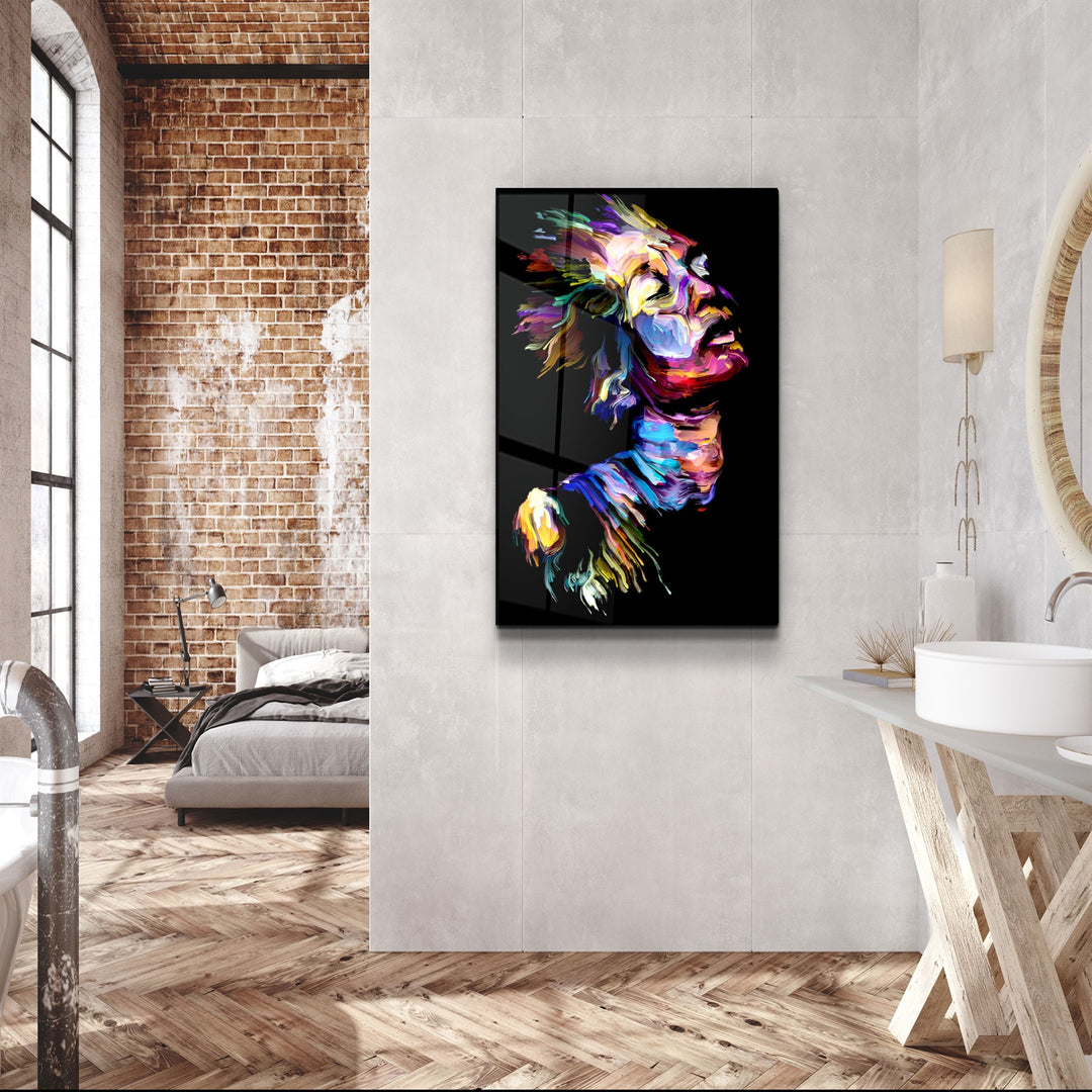 ・"AbstractMan"・Glass Wall Art | Artdesigna Glass Printing Wall Arts.