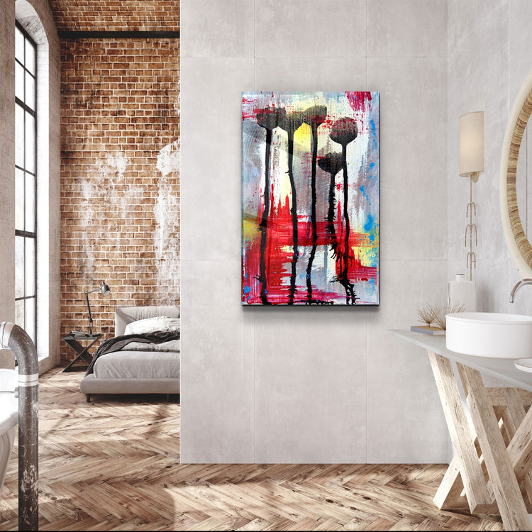 ・"Abstract Flowers"・Glass Wall Art | Artdesigna Glass Printing Wall Arts.